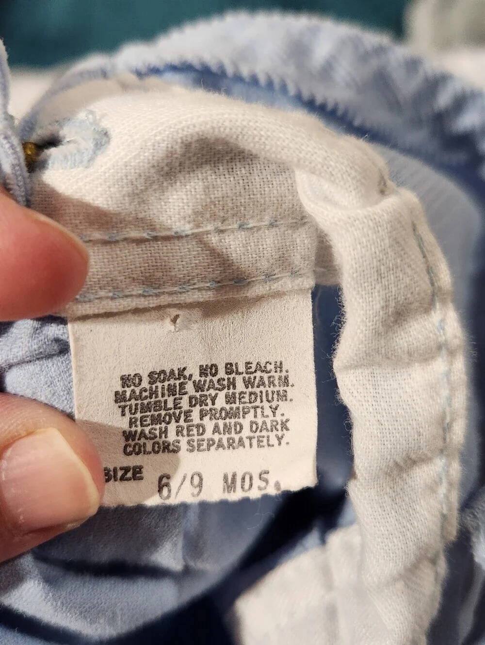 Vintage OshKosh Overalls Light Blue White Corduroy 6-9 Months Vestbak